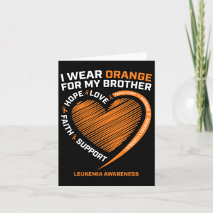 Orange tragen für meinen Bruder Leukämie Awareness Karte