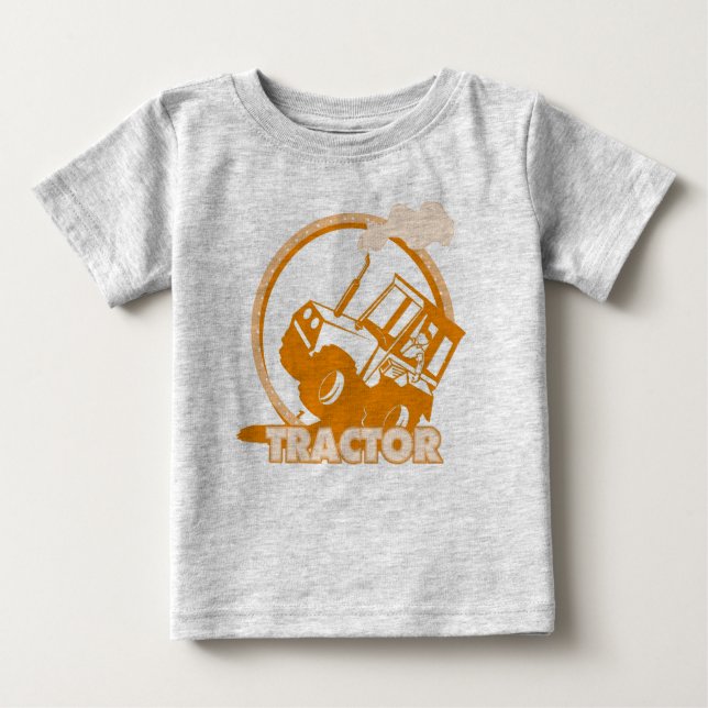 Orange Traktor-landwirtschaftliche Maschinen Baby T-shirt (Vorderseite)
