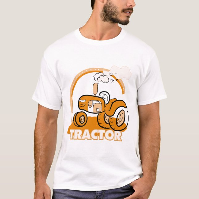 Orange Traktor-T-Shirts und Geschenke T-Shirt (Vorderseite)