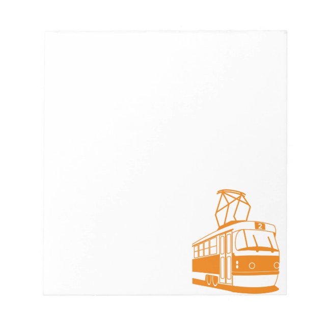 Orange Tram Notizblock (Vorderseite)