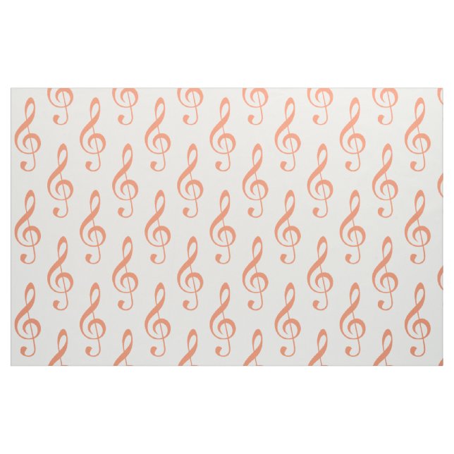 Orange Treble Clef Muster Fabric Stoff (Fat Quarter (45,7 x 55,9 cm))