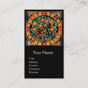 ORANGE TREE,GRÜNE BLÄTTER,BLUME Blumenmonogramm Visitenkarte