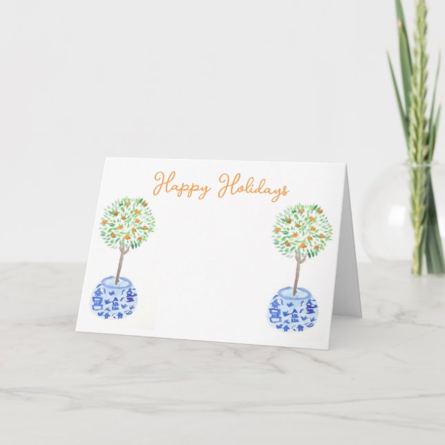 Orange Tree Holiday Card Karte (Vorderseite)