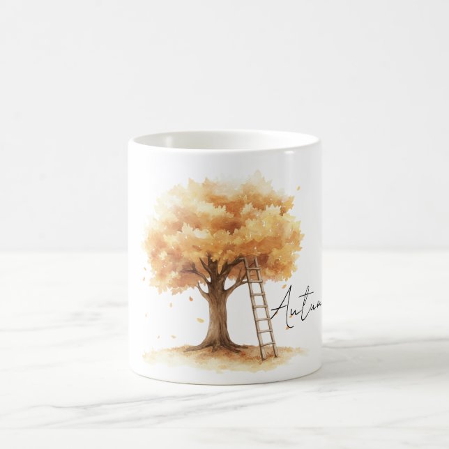 Orange Tree Leaves Ladder Kaffeetasse (Mittel)