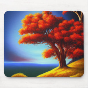 Orange Tree on a Cliffside Mousepad