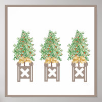 Orange tree Topiary Beige Chinoiserie Kunstdrucke