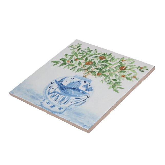 Orange Tree Topiary Ginger Jars Jar Art Fliese (Seite)