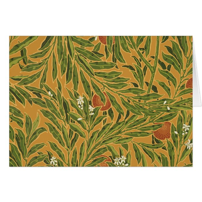 Orange Tree Vintage Tapete Muster Jugendstil (Vorderseite (Horizontal))