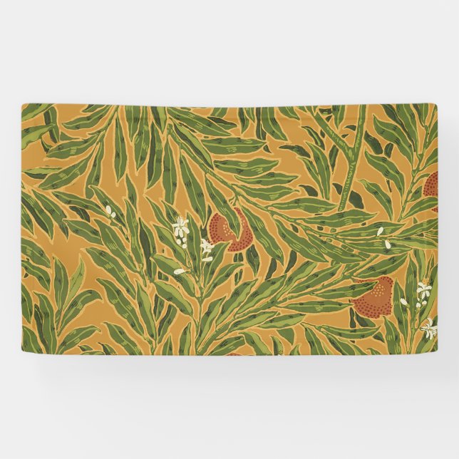 Orange Tree Vintage Tapete Muster Jugendstil Banner (Horizontal)