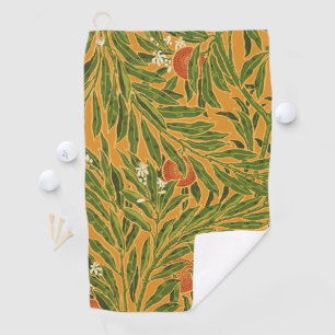 Orange Tree Vintage Wallpaper Pattern Art Nouveau Golfhandtuch