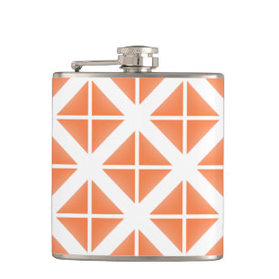 Orange Trendy Triangle Pattern Flachmann