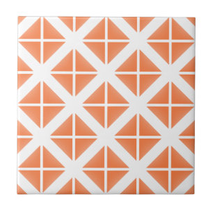 Orange Trendy Triangle Pattern Fliese