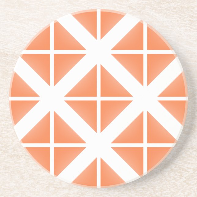 Orange Trendy Triangle Pattern Getränkeuntersetzer (Vorne)