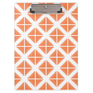 Orange Trendy Triangle Pattern Klemmbrett