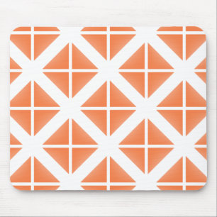 Orange Trendy Triangle Pattern Mousepad