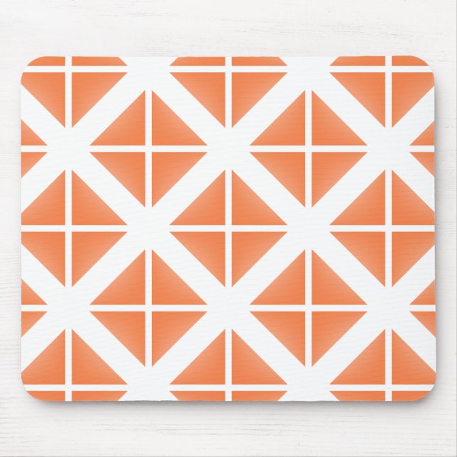 Orange Trendy Triangle Pattern Mousepad (Vorne)