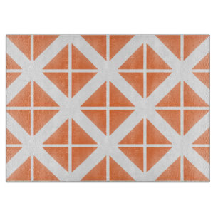 Orange Trendy Triangle Pattern Schneidebrett