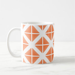 Orange Trendy Triangle Pattern Tasse