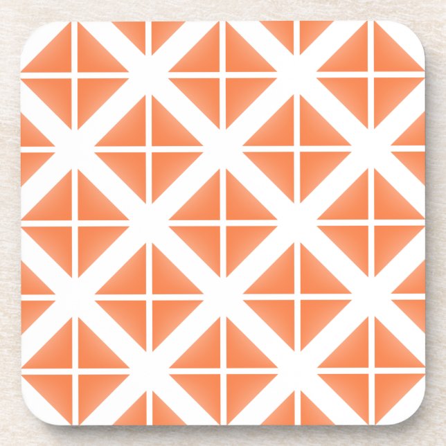 Orange Trendy Triangle Pattern Untersetzer (Vorderseite)