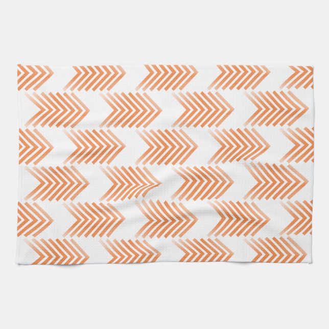 Orange Tribal Arrow Muster Handtuch (Horizontal)