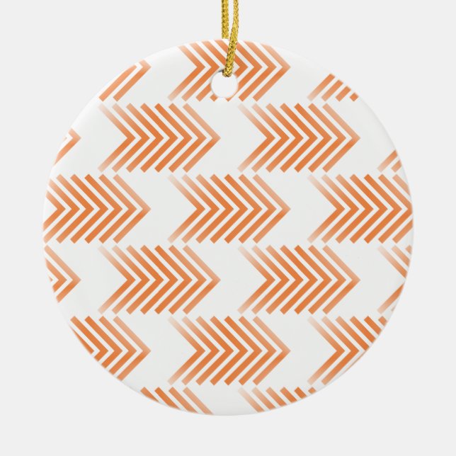 Orange Tribal Arrow Muster Keramikornament (Vorne)