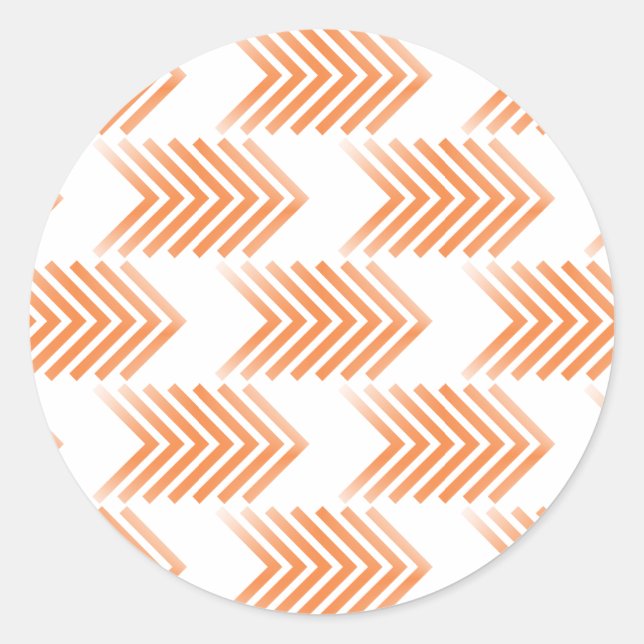 Orange Tribal Arrow Muster Runder Aufkleber (Vorderseite)