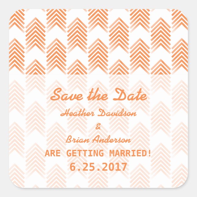 Orange Tribal Arrows Save the Date Stickers (Vorderseite)