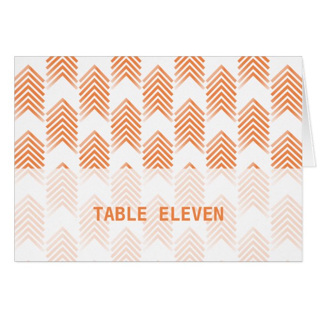 Orange Tribal Arrows Tischnummer Card (Vorderseite (Horizontal))