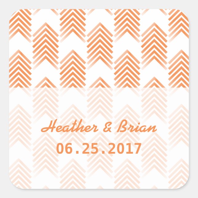 Orange Tribal Arrows Wedding Stickers (Vorderseite)