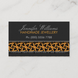 Orange Tribal Batik Stilvolle Schwarze Visitenkart Visitenkarte