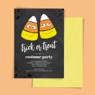 Orange Trick oder Treat Candy Corn Halloween-Party Einladung