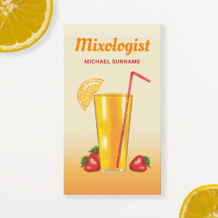 Orange Tropical Citrus Drink Mixologe Barkeeper Visitenkarte