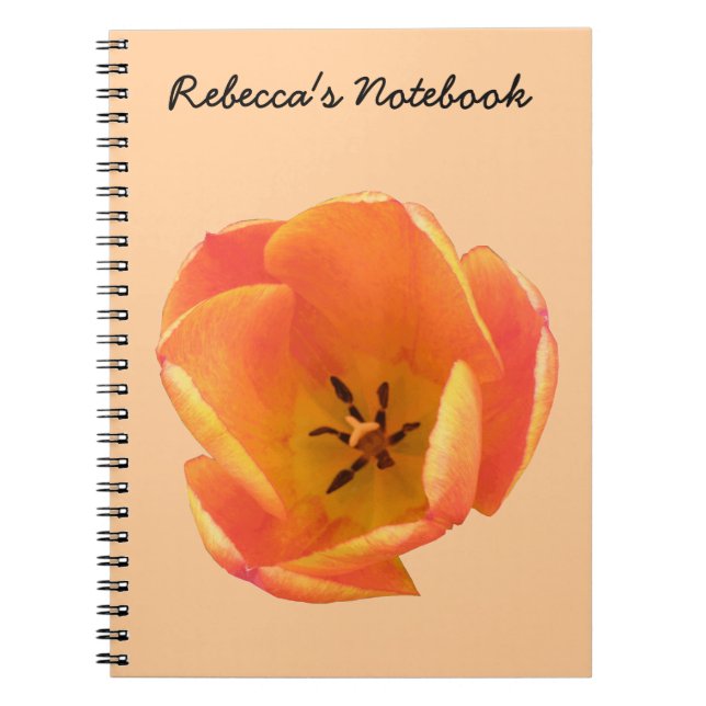 Orange Tulip Anpassbares Notebook Notizblock (Vorderseite)