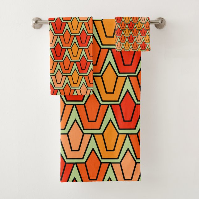 Orange Tulip Field Badhandtuch Set (Insitu)