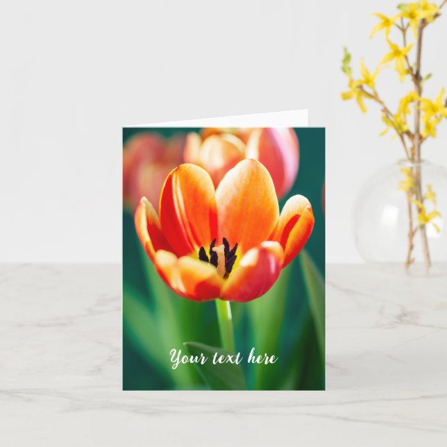 Orange Tulip Karte (Gelbe Blume)