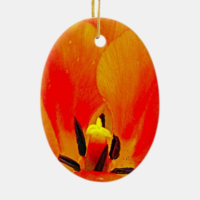 Orange Tulip Keramikornament (Hinten)