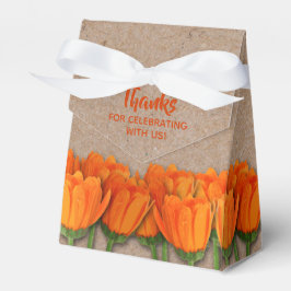 Orange Tulip on Kraft Zent Style Gefallen Box Geschenkschachtel