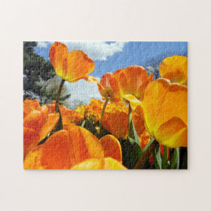 Orange Tulip Reaching für den Himmel Puzzle