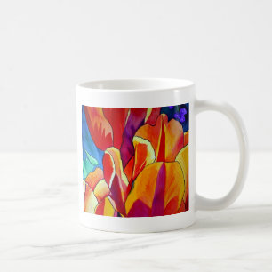 Orange Tulips Aquarellmalerei Blume Tasse