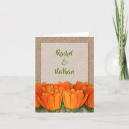 Orange Tulips auf Kraft Dankeschön Hinweise