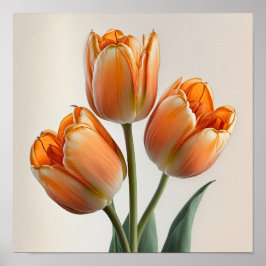 Orange Tulips Blume Art Print Poster
