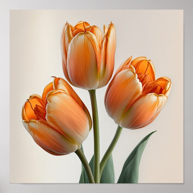 Orange Tulips Blume Art Print Poster (Vorne)