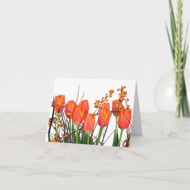 Orange Tulips Card Karte (Vorderseite)