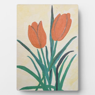 Orange Tulips Fotoplatte