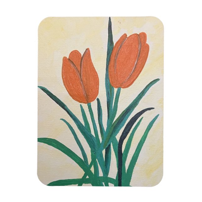 Orange Tulips Magnet (Vertikal)