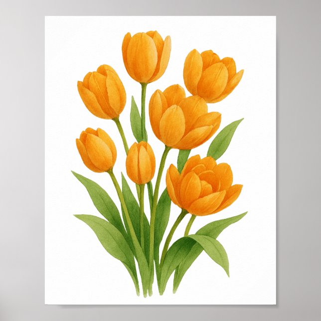 Orange Tulips Malerei Florenz Kunst, Dichtung und  Poster (Vorne)