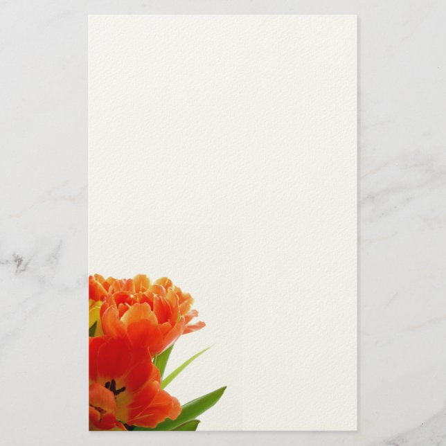 Orange Tulips Stationary Briefpapier (Vorderseite)