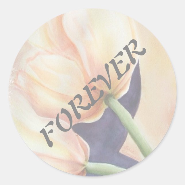 ORANGE TULIPS WEDEDING STICKERS (Vorderseite)
