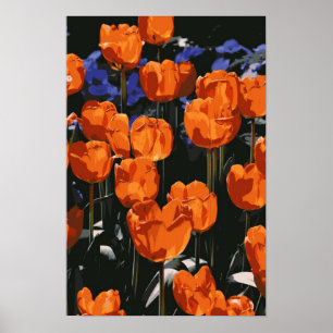 Orange Tulpe-Plakat Poster