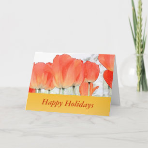 orange Tulpen Blumen frohe Feiertagsgrüße Feiertagskarte